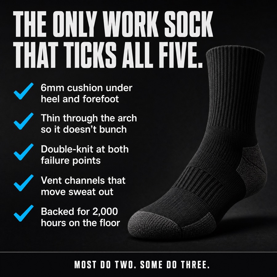 Static ad: the only work sock that ticks all five