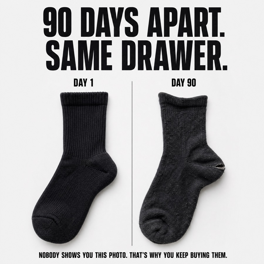 Static ad: 90 days apart, same drawer